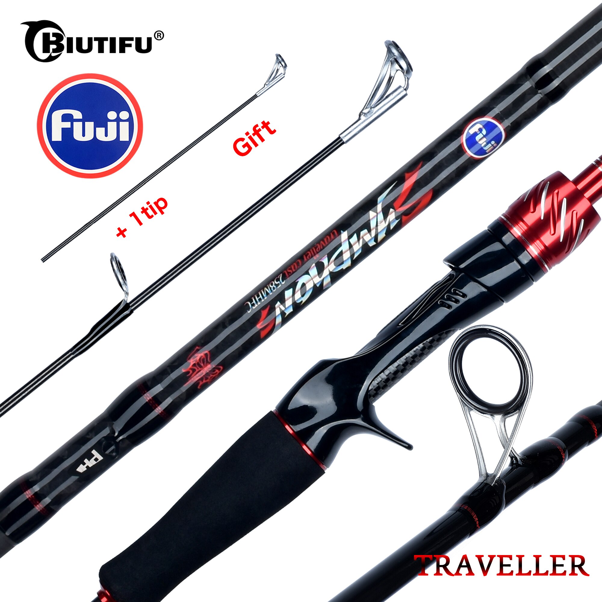 Fishing Rod Carbon Fiber - ビティフートラベラースピニングキャスティング富士ルアーミニロック釣り竿1.8/2.1/2.4/2.7/3.0mカーボンベイトキャスティングフィシュガー高速5-42g