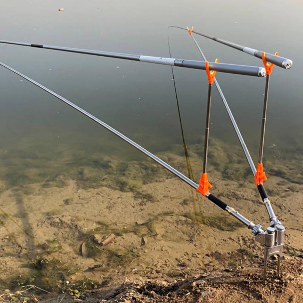 Fishing Rod Case - 地面釣り竿スタンドブラケット調節可能な椅子ボックス魚竿ホルダー 1.5-2.4 メートル折りたたみ式釣りツールハンドロッドブラケット