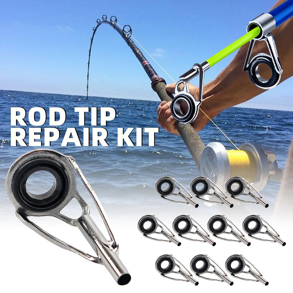Fishing Rod Tip Replacement - ロッドティップ修理キット 10個入り 釣り竿ティップ交換セット 5サイズ ポールティップ修理キット 海釣り竿