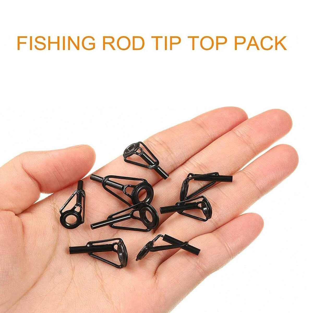 Fishing Rod Tip Replacement - ステンレス鋼製釣り竿ガイドリング 磁器製リング8個 DIY釣り竿先端修理 ロッドティップアクセサリー 釣り道具 ペスカ