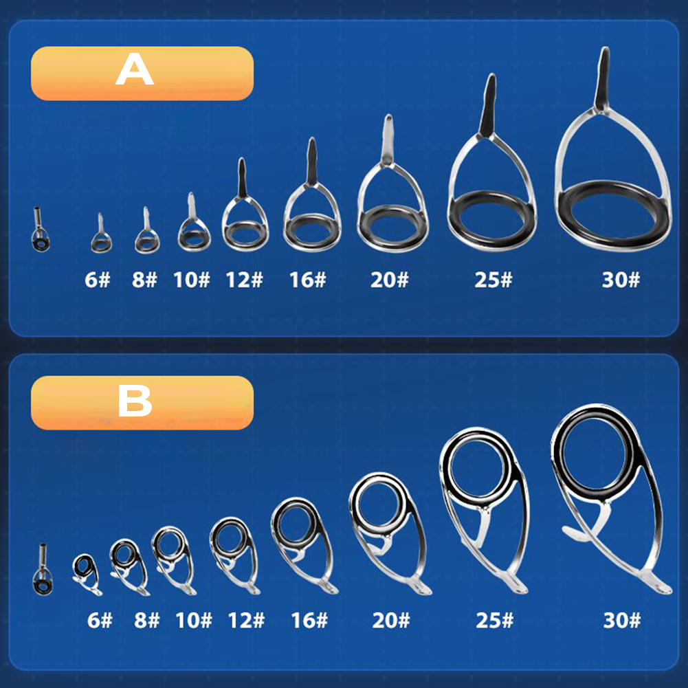 Fishing Rod Tip Replacement - セラミックフィッシングロッド,トップ交換リング,チップ,アイケア,修理,建物,ステンレスキット,9個