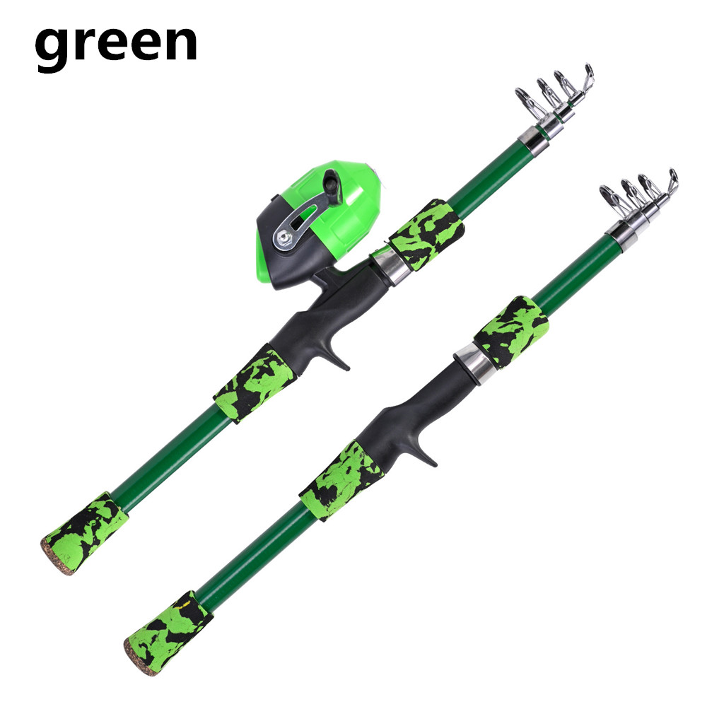 ポータブル伸縮迷彩子供用釣竿回転調整投げロッド屋外釣りアクセ - Fishing Rod Ice のレビューと価格