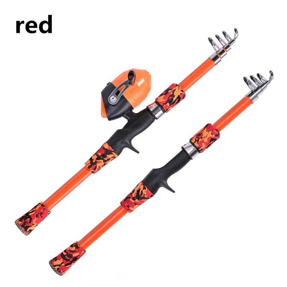 ポータブル伸縮迷彩子供用釣竿回転調整投げロッド屋外釣りアクセ - Fishing Rod Ice のレビューと価格