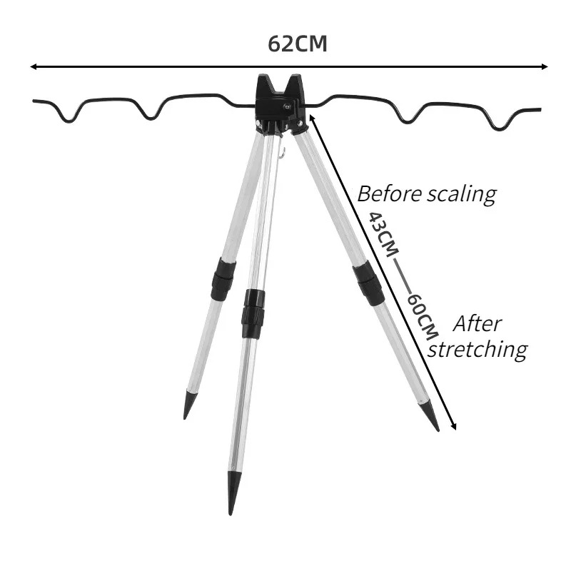 1 セット釣り伸縮式位置決めアルミ合金三角ブラケット釣り具タ - Fishing Rod Telescopic のレビューと価格