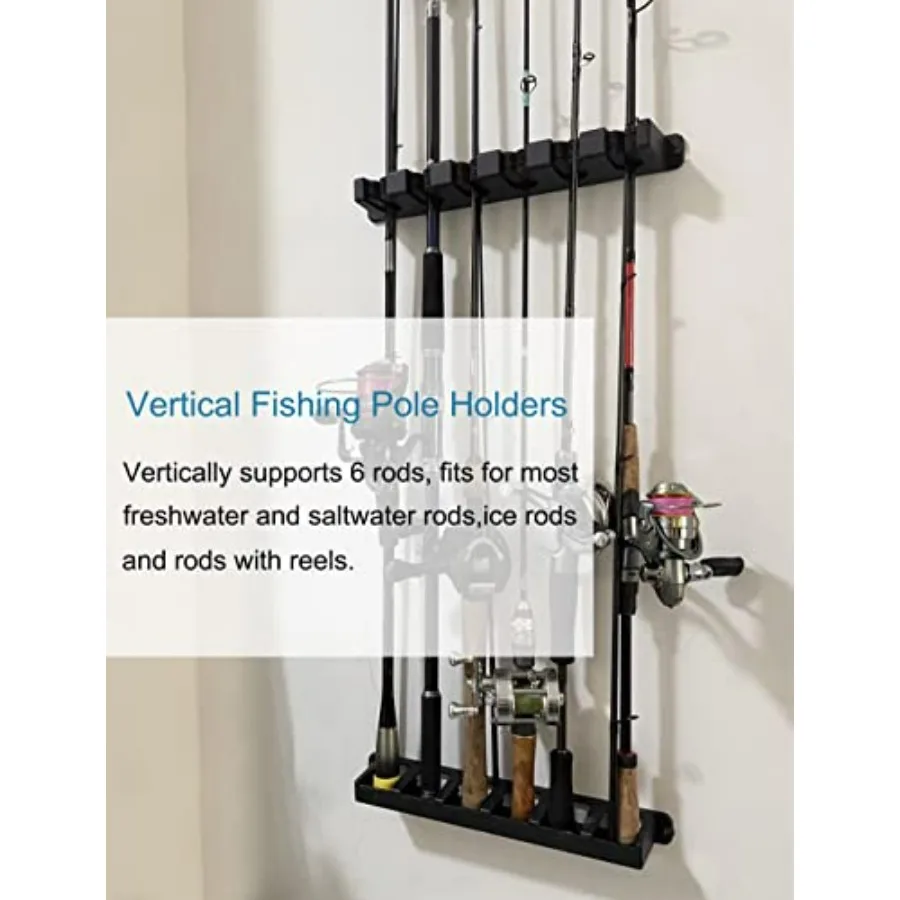 水平釣り竿ラックホルダー 壁掛け式釣り竿ホルダー ガレージや - Fishing Rod Rack のレビューと価格