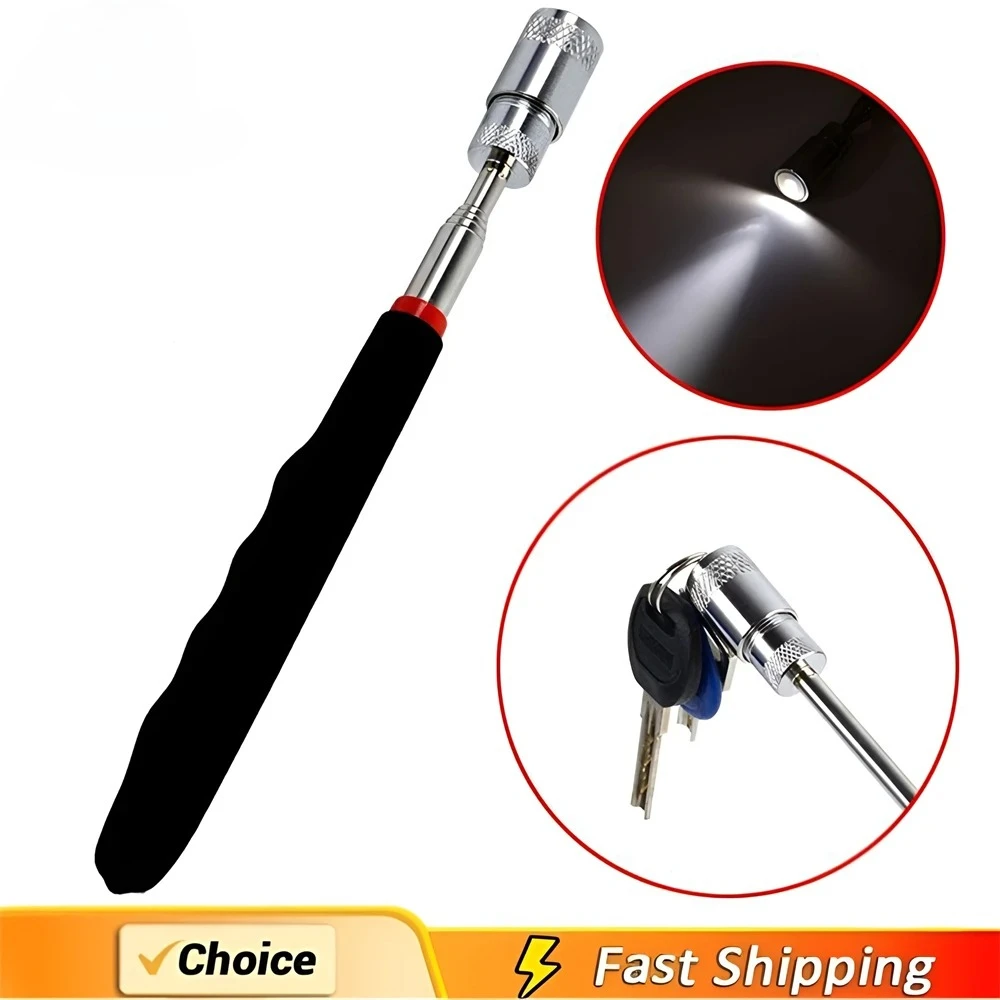 LEDライト付き伸縮式磁気ペン拡張可能なピックアップロッドミ - Fishing Rod Travel のレビューと価格