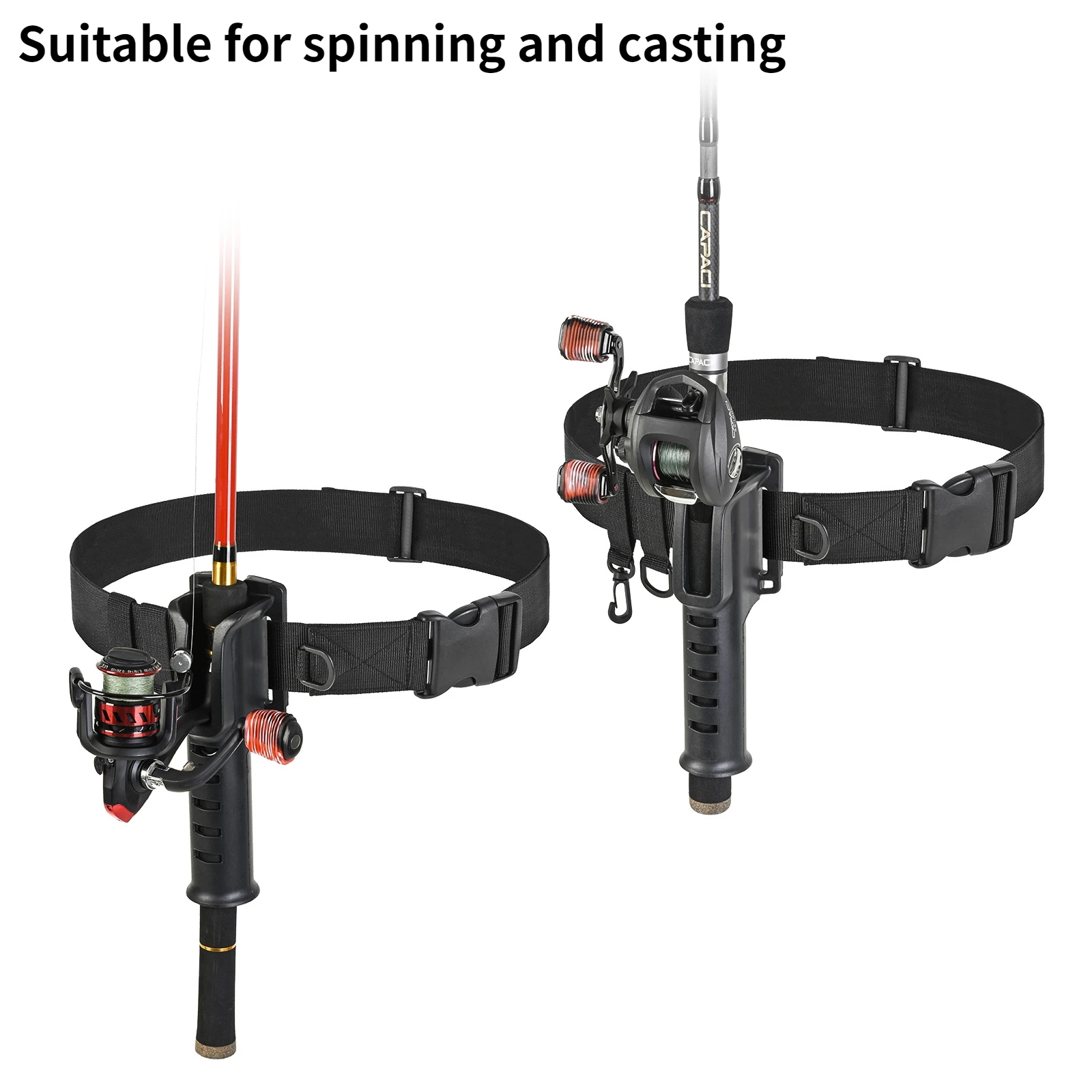 ぶら下げ釣りウエストベルトロッドホルダー調整可能なウェーディ - Fishing Rod Spinning のレビューと価格