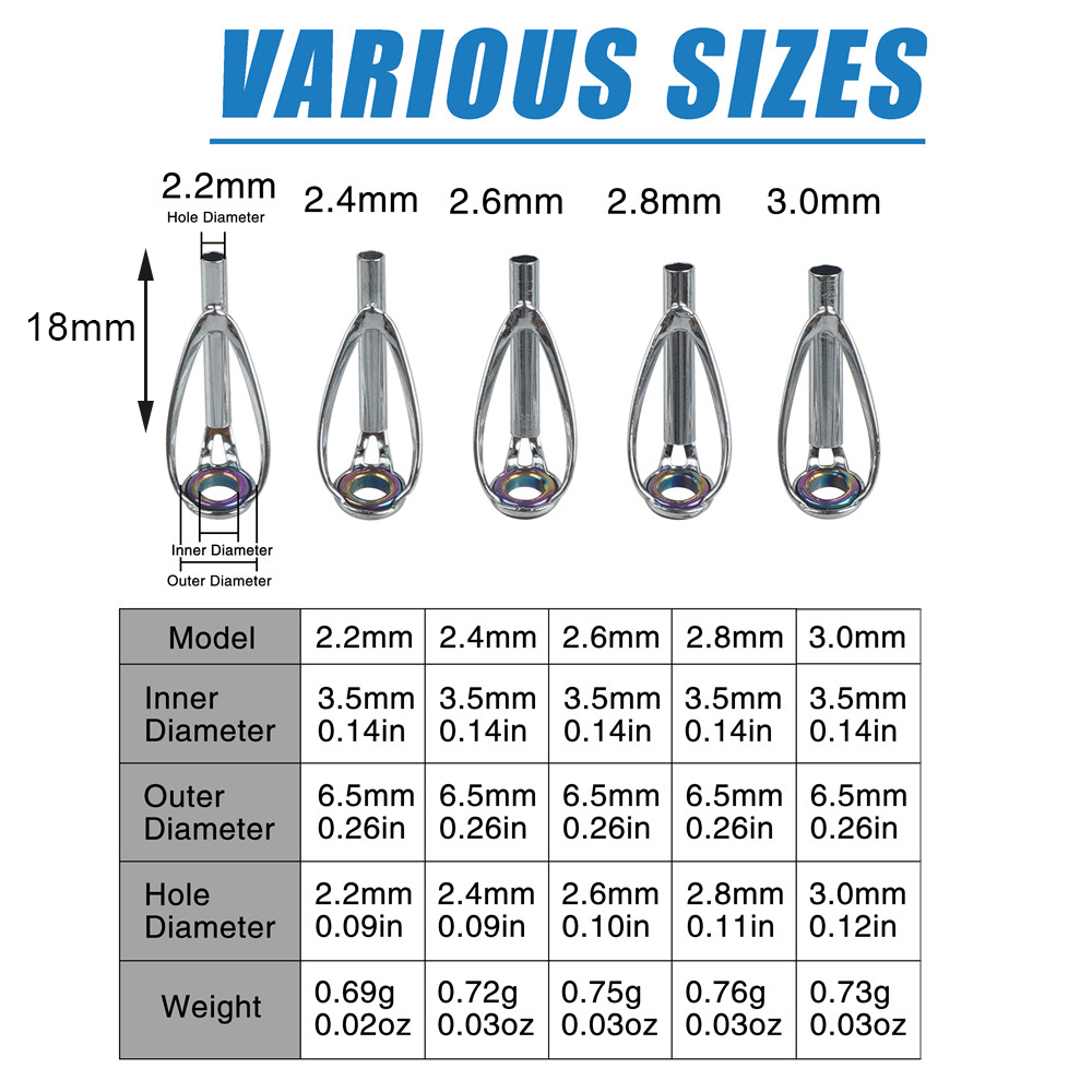 ステンレス鋼の釣り竿の修理キット,100または50個のセット - Fishing Rod Tip Replacement のレビューと価格