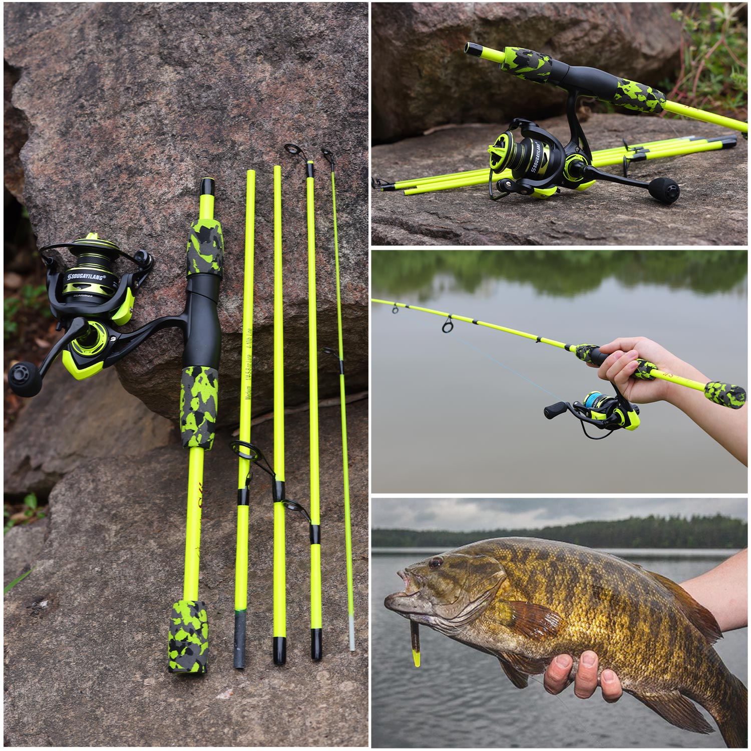 ソゲイラン スピニングフィッシングコンボ 1.7m カーボン - Fishing Rod Carbon Fiber のレビューと価格