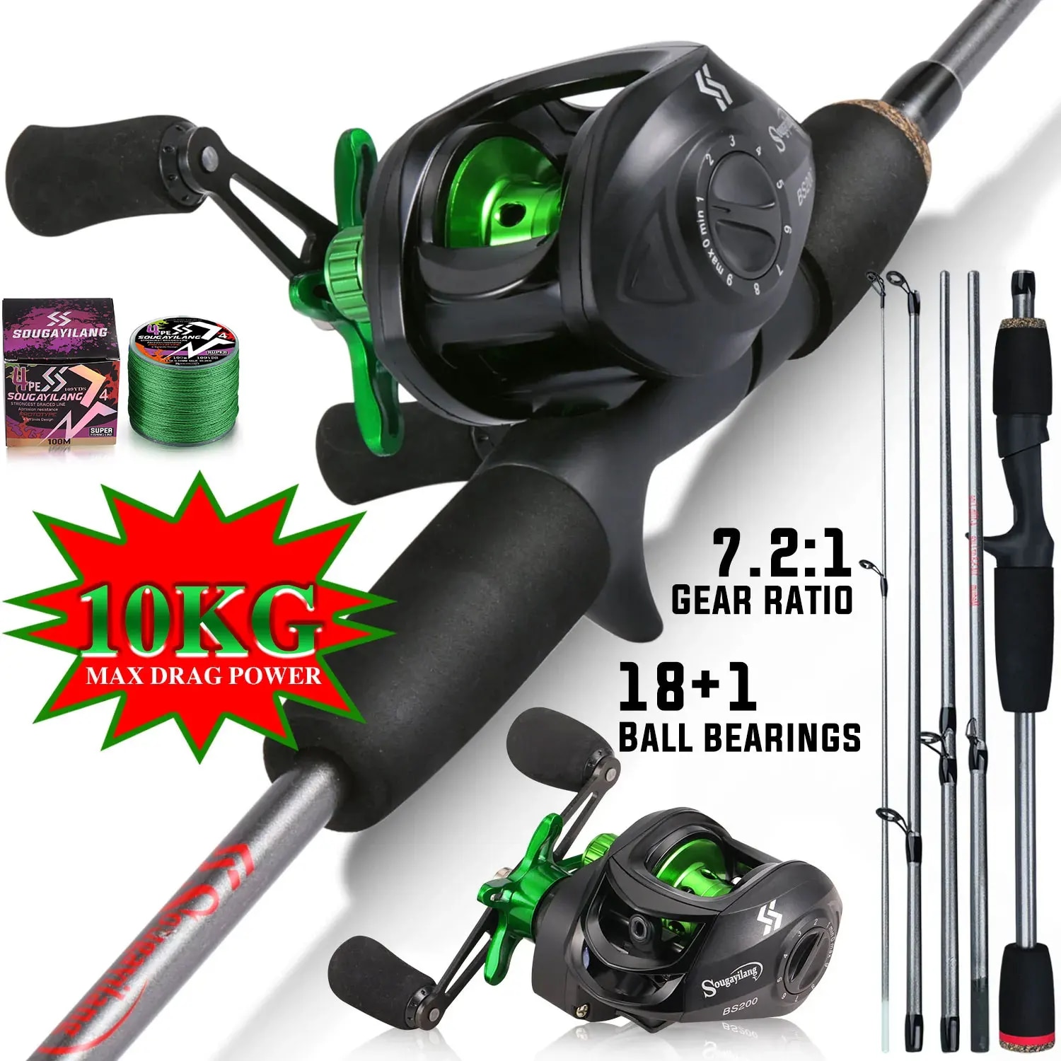 Sougayilang 釣り竿コンボ 1.7 メートルカーボ - Fishing Rod Carbon Fiber のレビューと価格