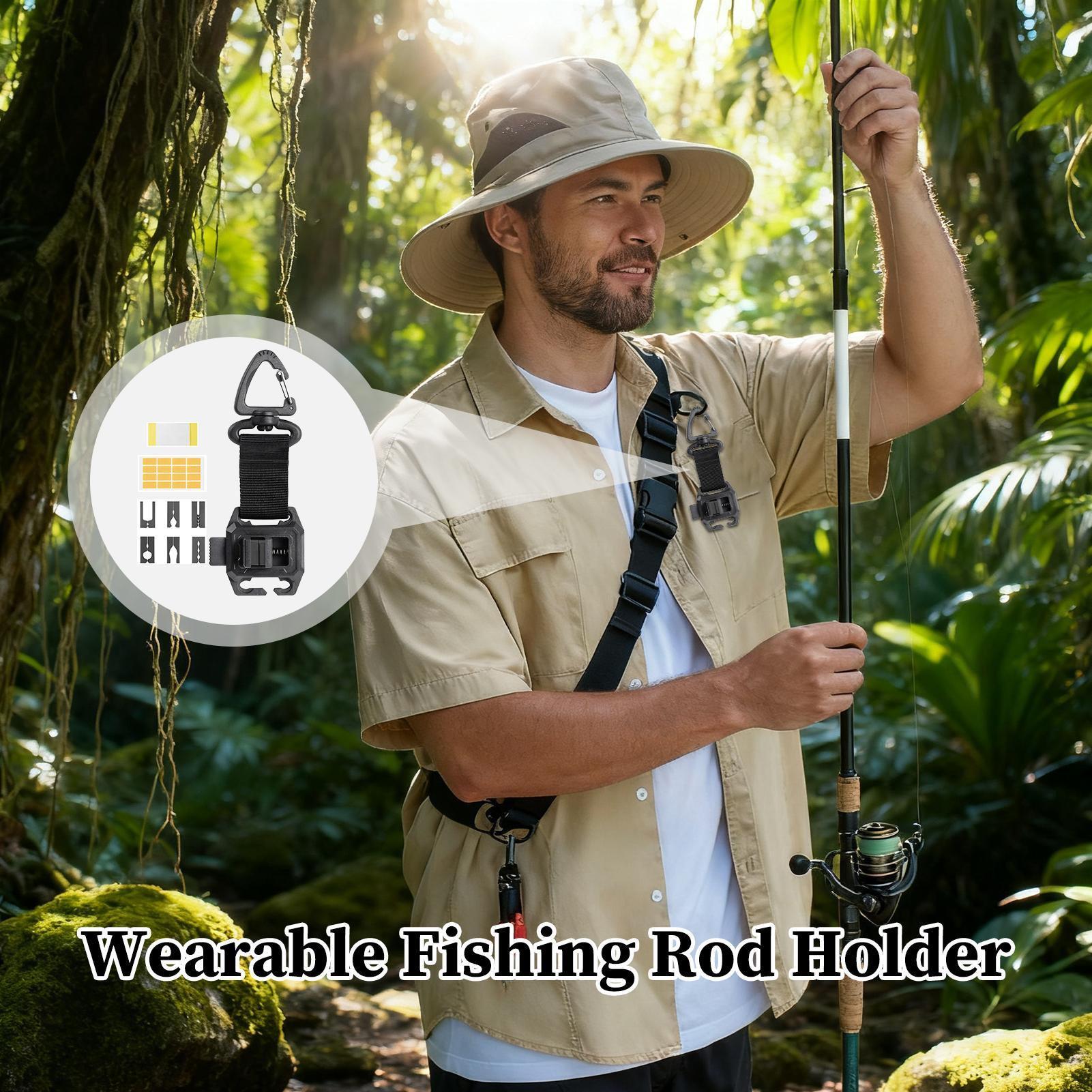 ウェアラブル釣り竿クリップホルダー ポータブルポール 調節可 - Fishing Rod Surf のレビューと価格