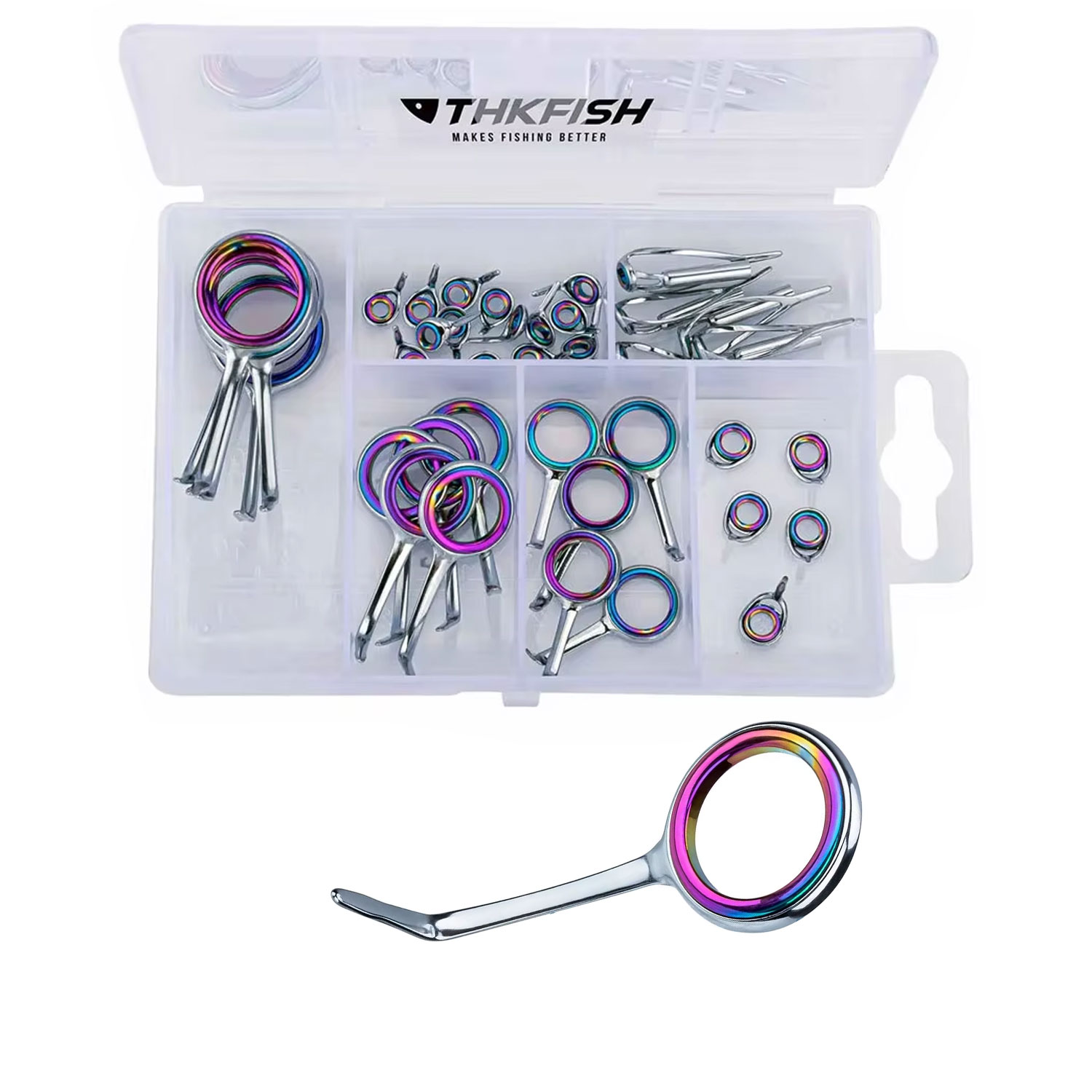ステンレス鋼の釣り竿ガイド,40個,釣り竿ガイド,チップトッ - Fishing Rod Tip Replacement のレビューと価格